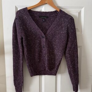 White House Black Market Deep Purple Cardigan